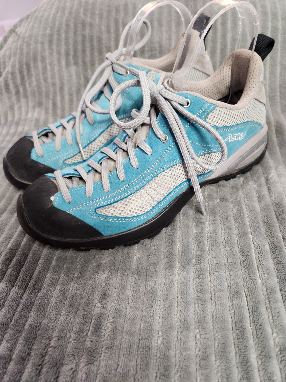 ASOLO Sunset Women's Vibram Sole Rubber Toe Blue Low Hiking Trail Shoes US 8.5